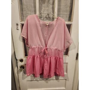 Dizzire Pink Ombre Swimsuit Cover‎ Up Women's Size Medium